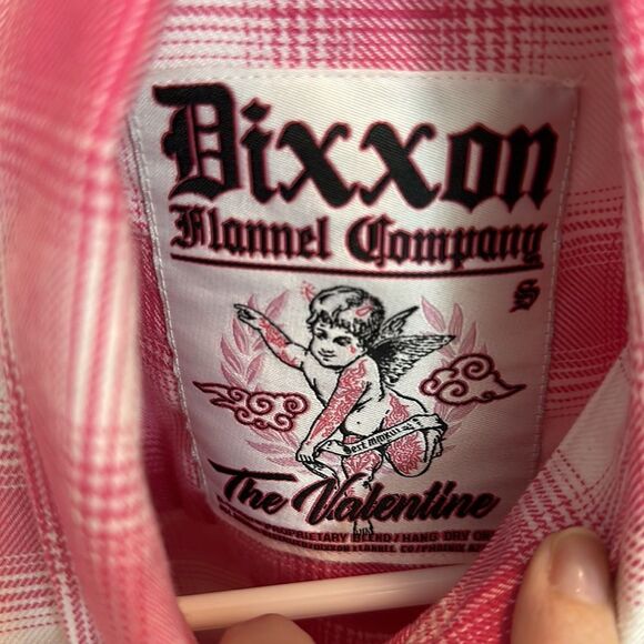 Dixxon Valentine Cropped Pink Plaid Button Up Flannel - Picture 5 of 6